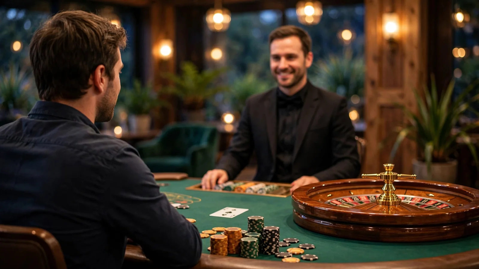 New Zealand player at a live dealer casino table with chips and roulette